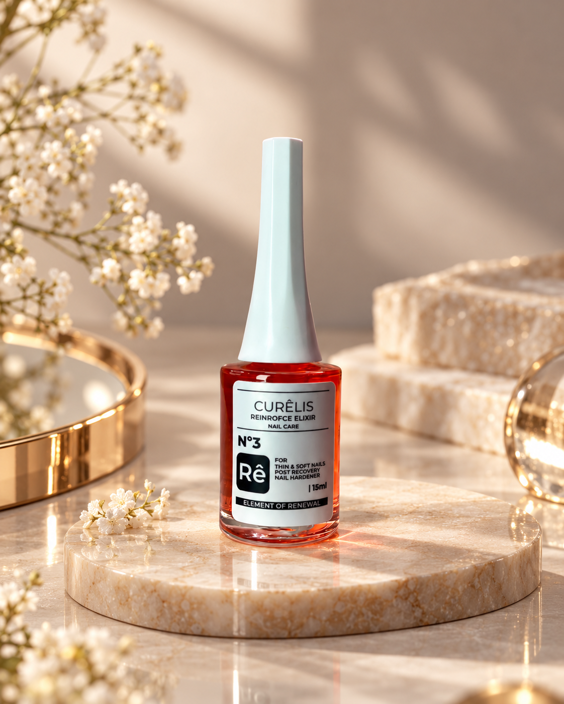 Curêlis Rêinforce Elixir - Indurente unghie con bio-peptidi | Rinforzante anti-rottura unghie danneggiate
